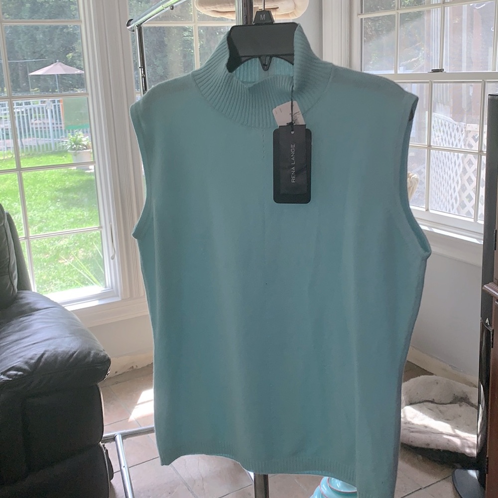Sweater, light blue water color, long cut, Rena Longe brand, made in italy